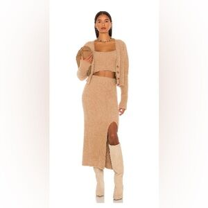 Saylor Tiggy sweater skirt set in camel.